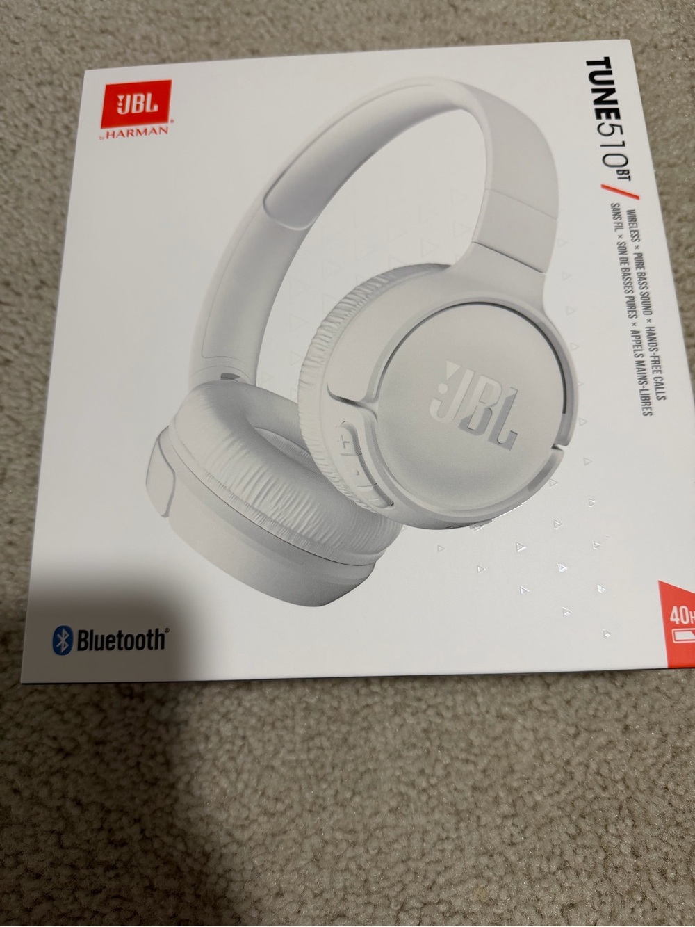 JBL White Over-Ear Headphones with Wired/Bluetooth Option new